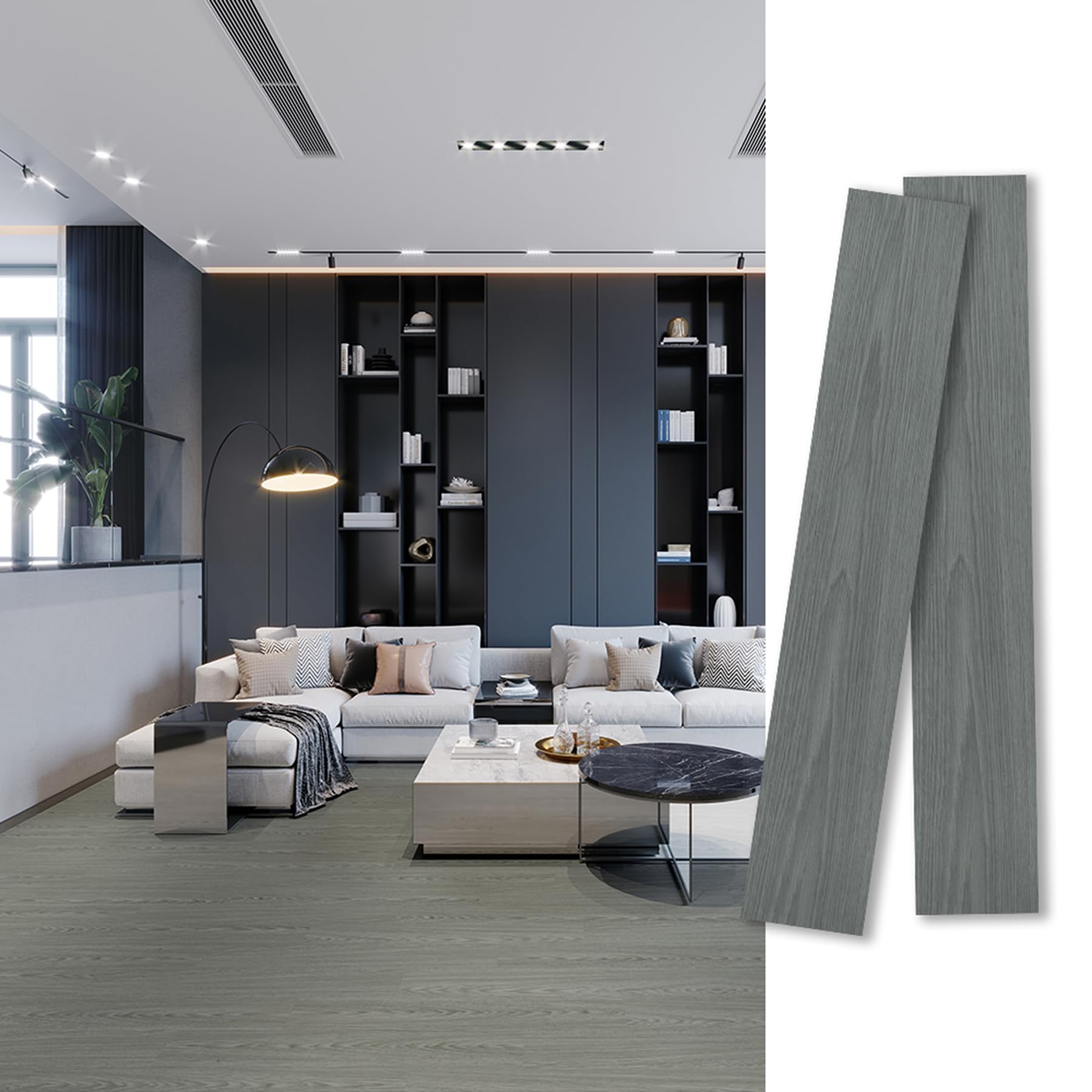 Floor Tiles, Wood Grain, Just Place On, No Adhesive Required, Waterproof, Floor 