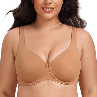MELENECA Women Bra Large Size Reducer Underwire Full Coverage Unlined Seamless Cup