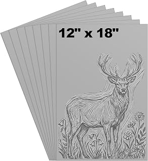 Yeaqee 4 Pcs 12 x 18 Inch Linoleum Block Rubber Carving Block Soft Linocut Blocks Large Linoleum Sheet Unmounted Lino Plates for Engraving Art Project Printmaking Artist Studio Supplies (Gray)