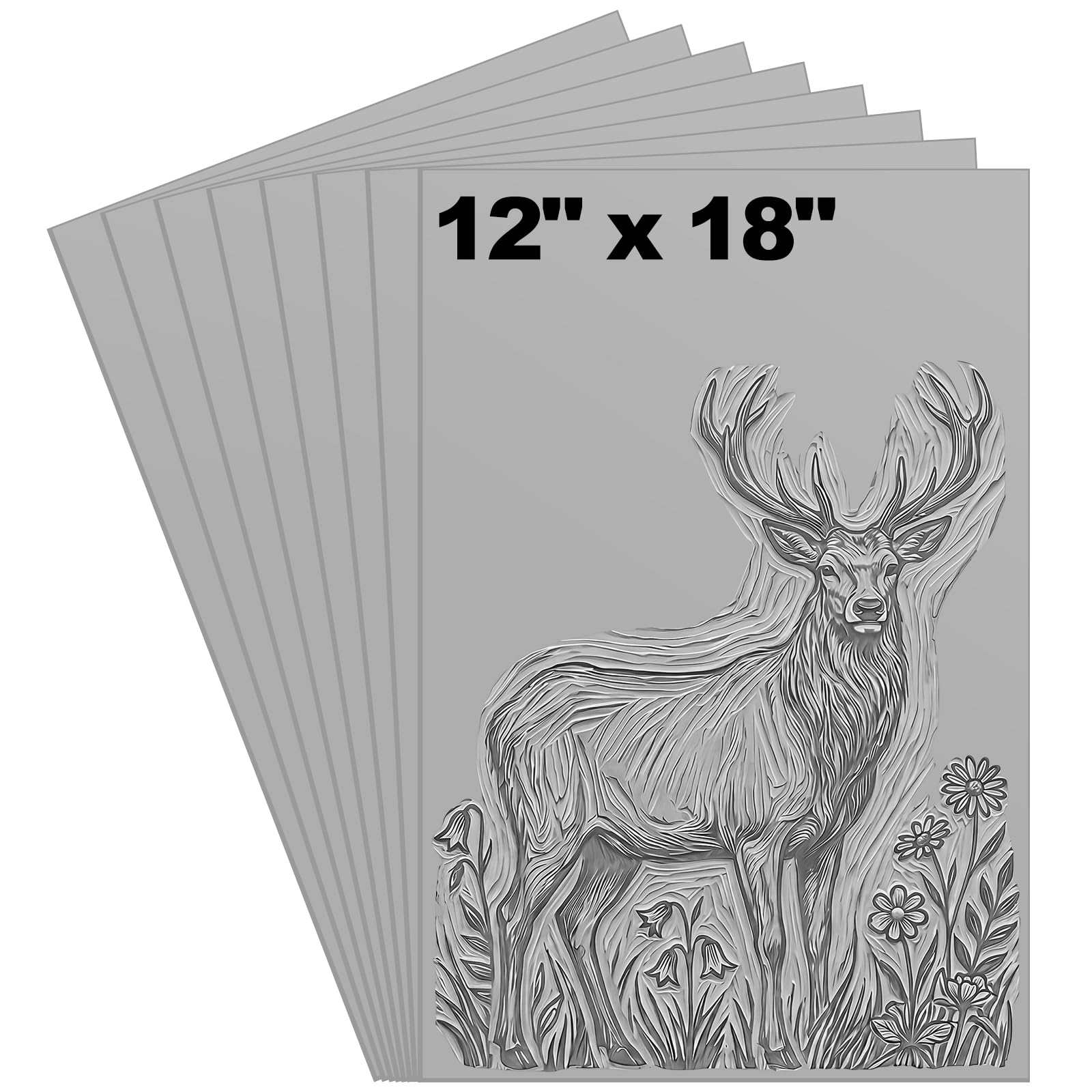 Yeaqee 4 Pcs 12 x 18 Inch Linoleum Block Rubber Carving Block Soft Linocut Block
