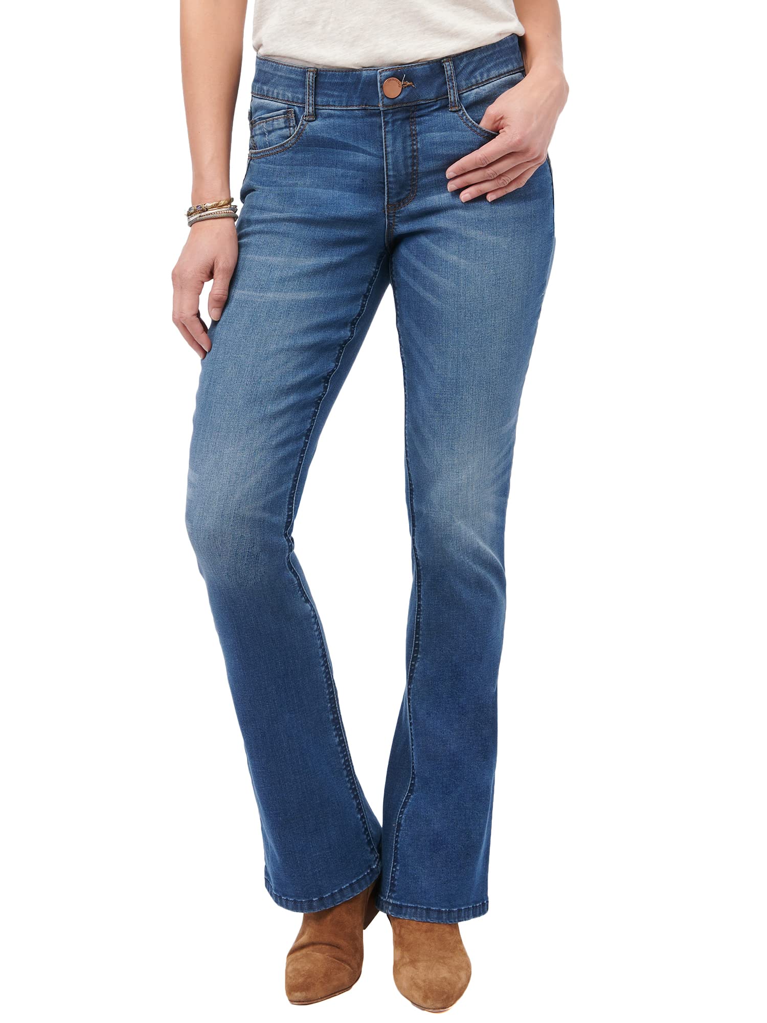 Democracy Women's Petite Ab Solution Itty Bitty Boot Jean, Blue Artisanal, 4P