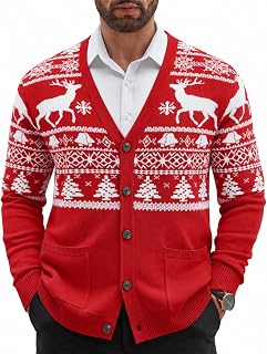 COOFANDY Men's V Knit Cardigan