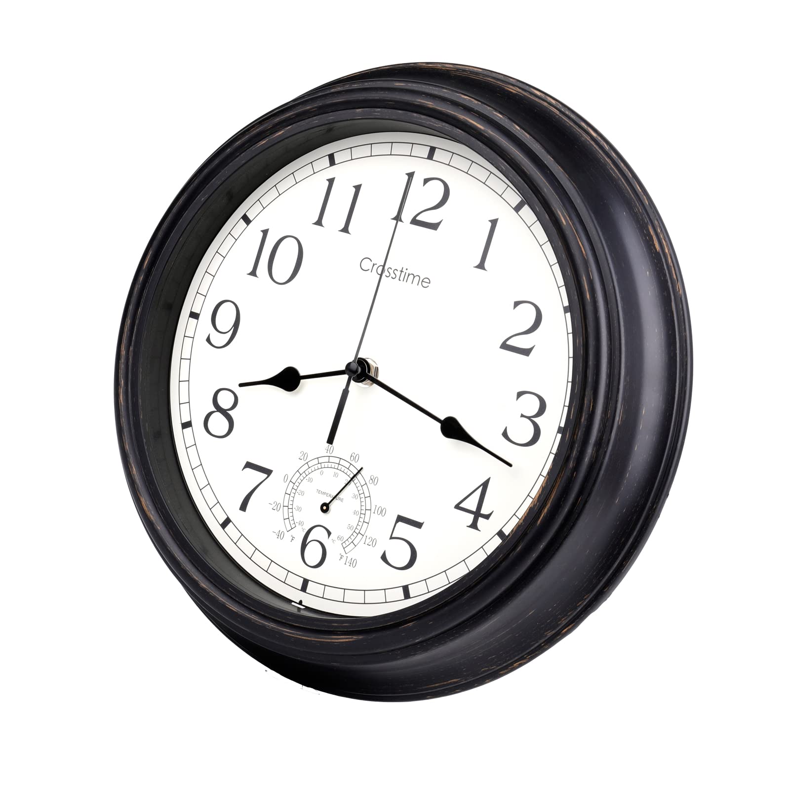 12 Inch Outdoor Clock Waterproof with Thermometer Combo, Retro Indoor Outdoor Wa