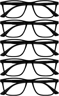 OPULIZE NYX Blue Light Blocking Reading Glasses - Rectangular Frame - UV Anti-Glare Eyewear - Improve Sleep Computer Gaming - Reduce Headaches Eyestrain Protection - Rectangular Frame - Mens Womens