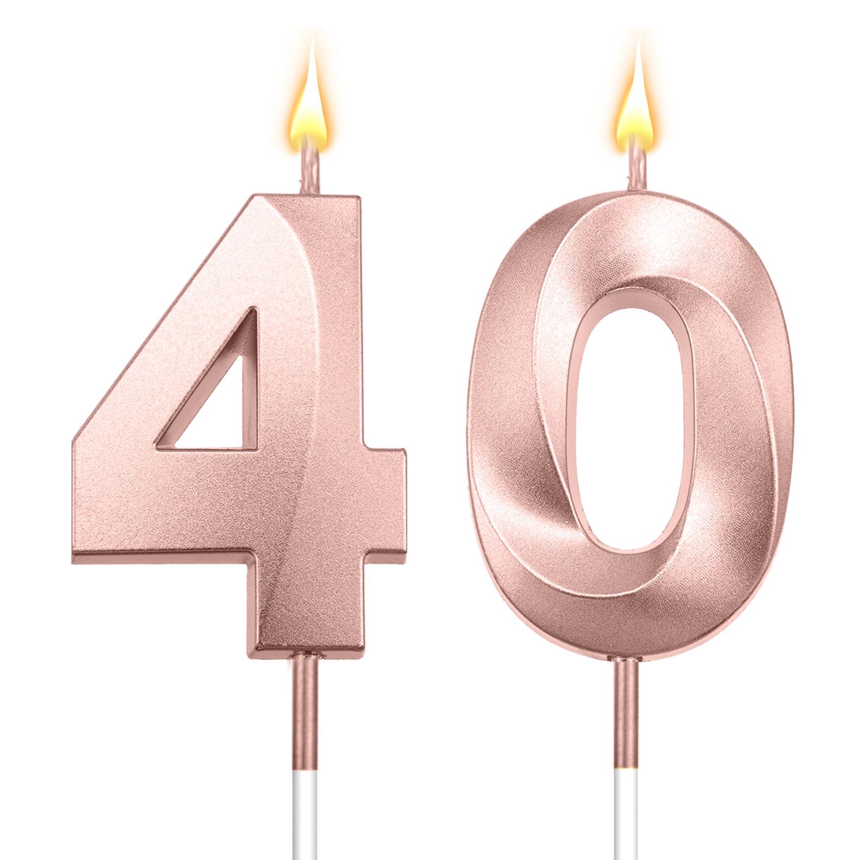 40th Birthday Candles Rose Gold Candles 40 Birthday Cake Decorations 40th Birthd