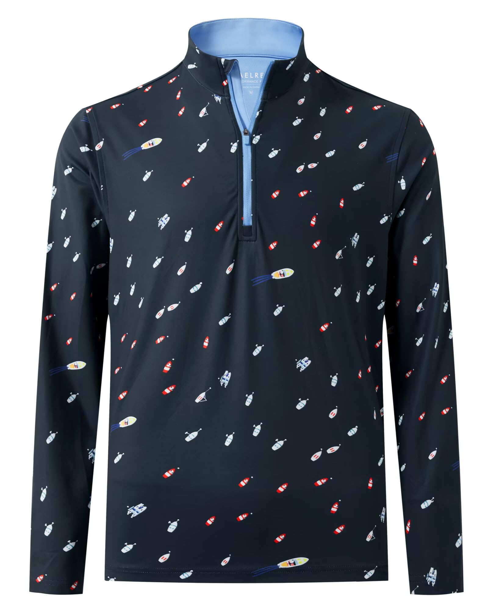 M MAELREG Quarter Zip Golf Pullover Men Dry Fit Long Sleeve Performance Wicking 