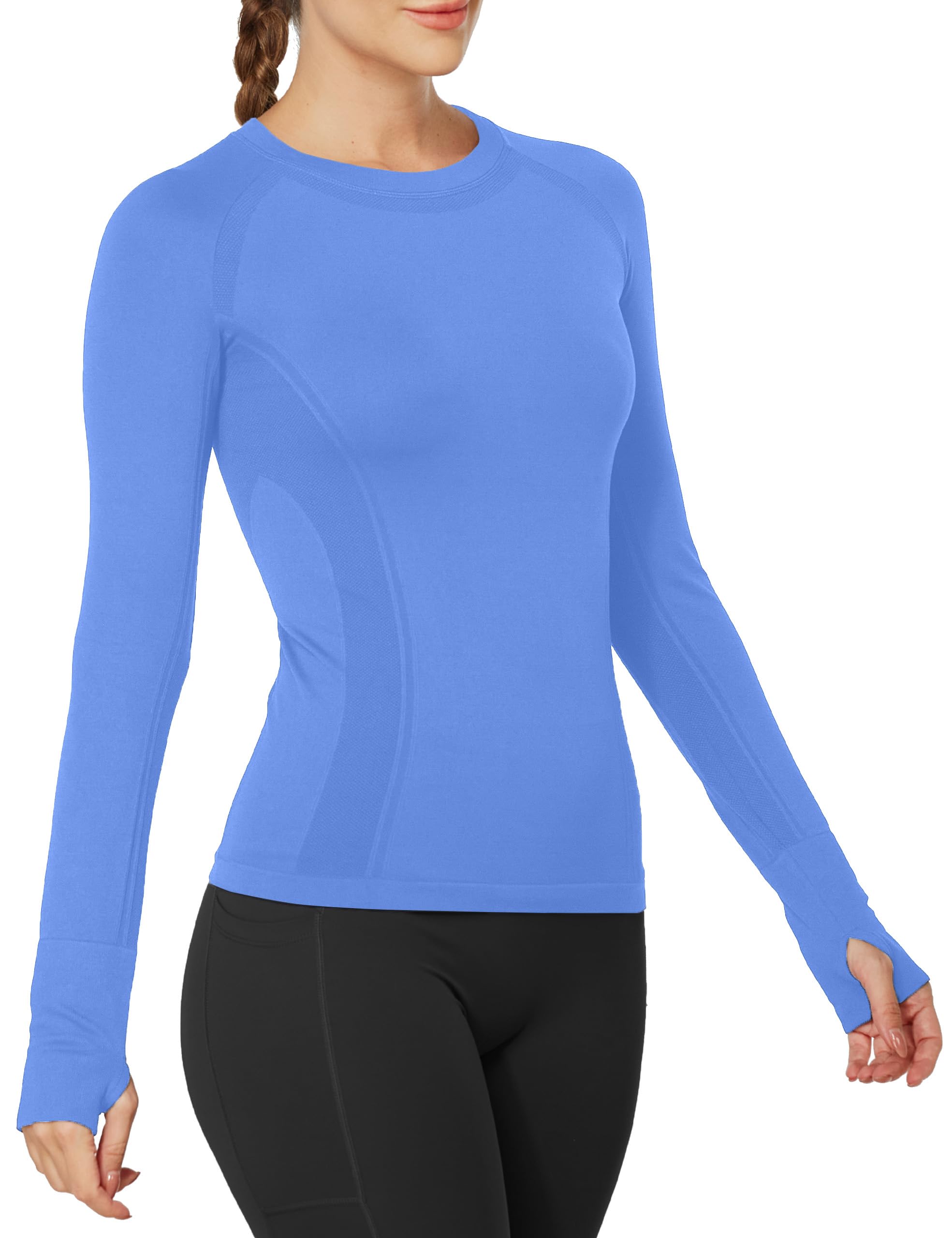 MathCat Workout Shirts for Women Long Sleeve, Workout Tops for Women, Quick Dry 