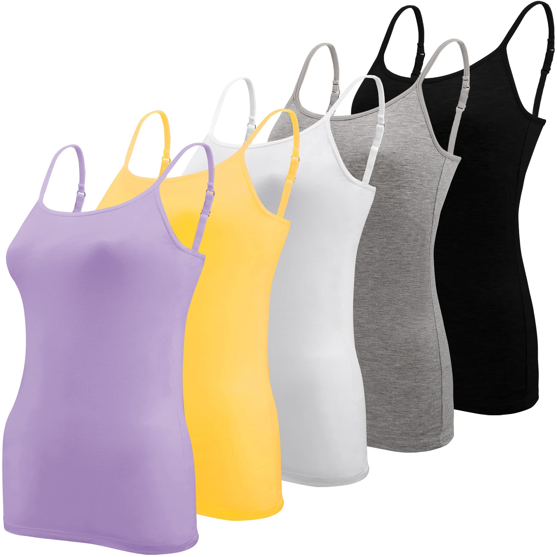 BQTQ 5 Pieces Women's Tank Top Adjustable Straps Tank Tops for Women and