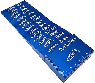 iGaging Setup Block Bar Gauge Precision Aluminum Blocks 15 piece Set for Machine Shop and Woodwoorking, Metric Sizes Set, 36-SB-15-M