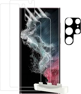 [Guide Frame Included] Samsung Galaxy S23 Ultra Screen Protector 2 pieces + SC-52D/SCG20 Camera Film 1 piece, Galaxy S23 Ultra Protective Film, Case-Friendly, Full Protection Sheet, TPU, Self-Healing