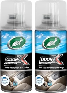 Turtle Wax Odor-X Whole Car Blast Car Air Freshener, New Car Scent, One-time Use Odour Eliminator, Removes Unwanted Smells Permanently, Car Fragrance Lasts up to 30 Days, 50ml, Pack of 2