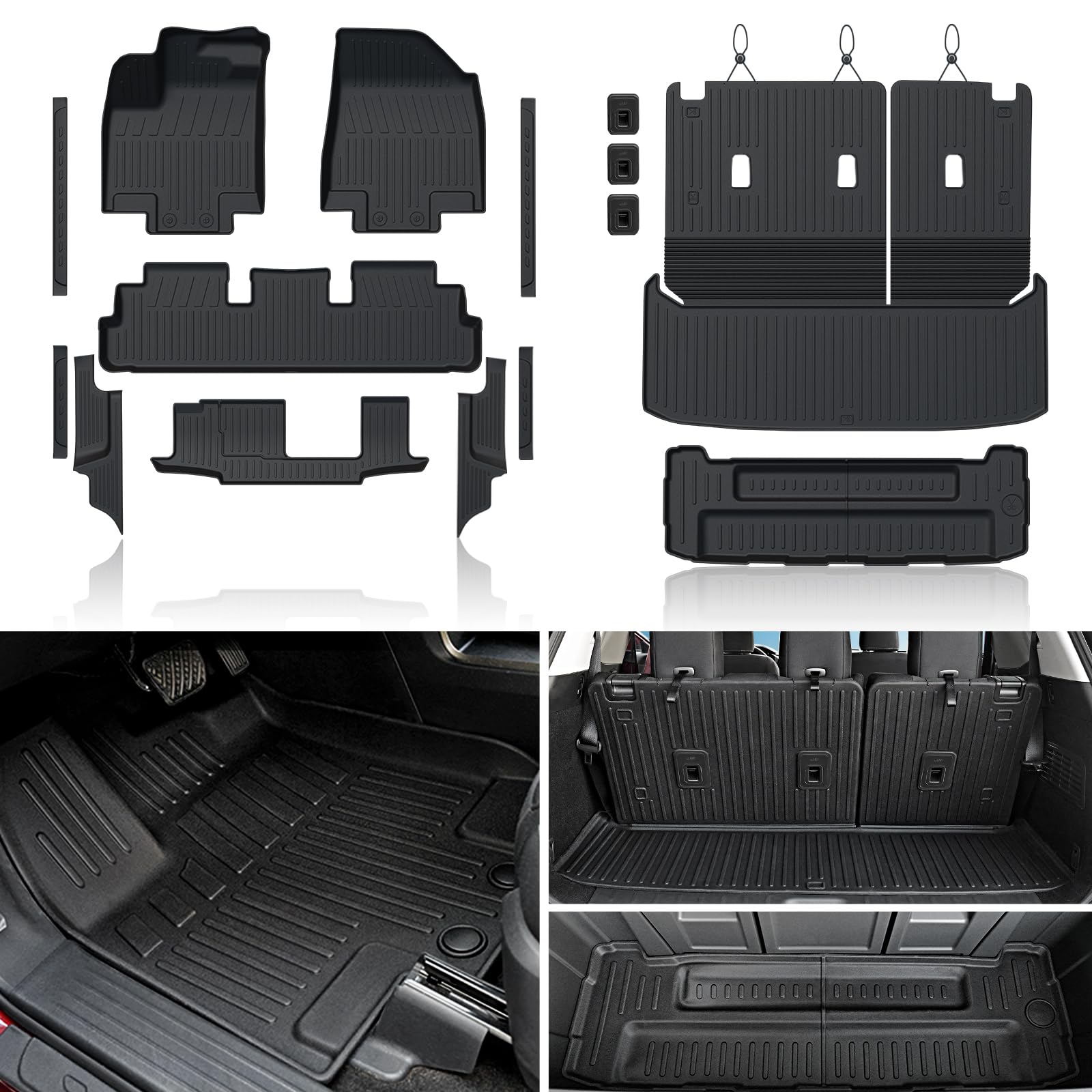 Floor Mats for Nissan Pathfinder 2022-2026 7/8 Seats w/Cargo Mat