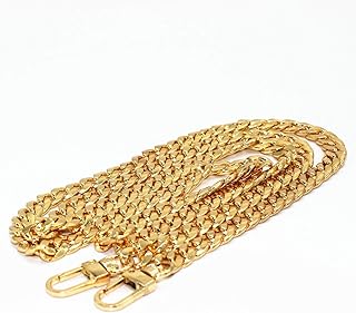 47" Gold Crossbody Chain Strap for Purse Handbag Shoulder Bag Replacement | 120cm Iron Flat Purse Chain Strap Replacement Bag Chain Accessories with Metal Buckles - 6 OZ in Weight