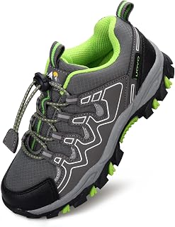 Boys Girls Hiking Trail Shoes Waterproof Slip Resistant Outdoor Trekking Walking Running Sneakers(Little/Big Kids)