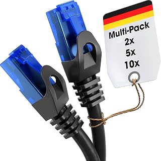 KabelDirekt – Ethernet cable 10Gbit/s – 5x5 m, black