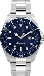 Timex Orologio da uomo Trend da 42 mm, cinturino in silicone nero, quadrante nero, cassa argentata TW2W71400