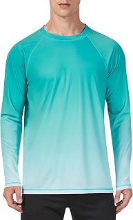 KPSUN Mens Swim Shirt UPF 50+ Rash Guard Long Sleeve Sun Protection UV