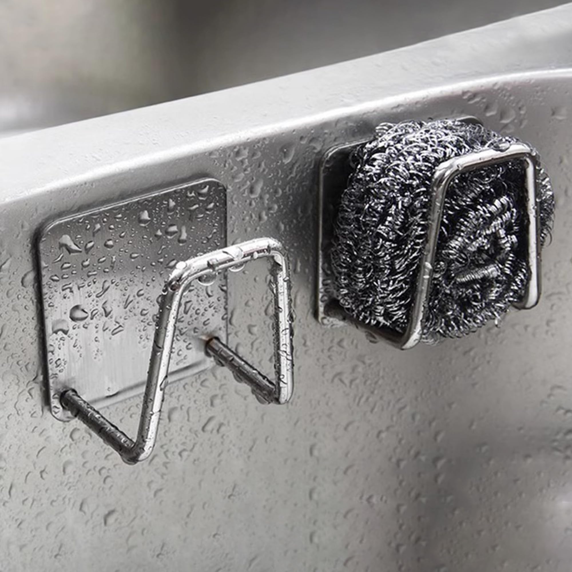 Stainless Steel Sponge Holder with Adhesive - Compact Sink Organizer (Approx 6 x