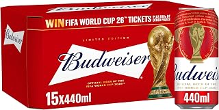 Budweiser Lager Beer Cans, 15 x 440ml