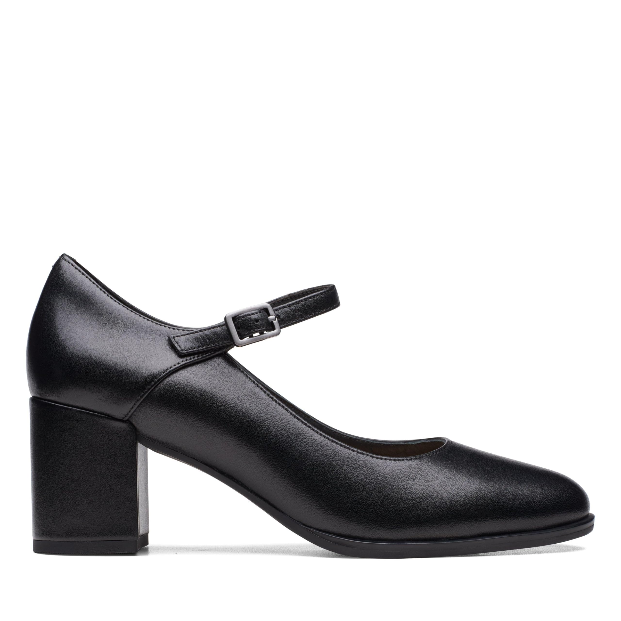 Clarks Freva55 Strap, Women's Pumps, Black Leather