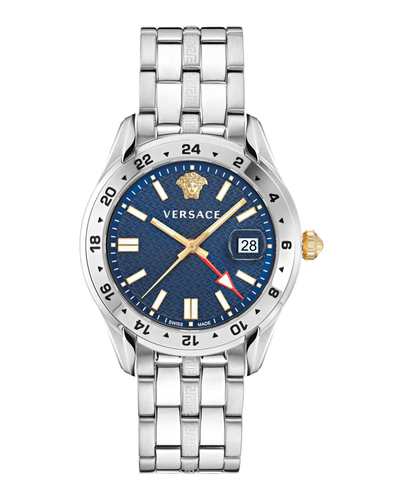 Versace VE7C00523 Men's Analogue Quartz Watch with Stainless Steel Strap, silver