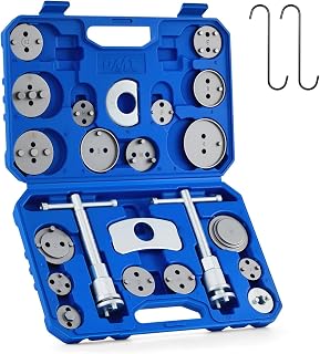 OMT 24pc Brake Caliper Compression Tool with Adapters &amp; Hangers, Sandblast | Carbon &amp; 40Cr Steel; Full Multi Piece Set for Most Vehicles; Thrust Bolt Assemblies; Precision Auto Repair