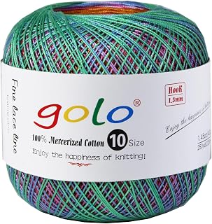 golo Crochet Thread Size 10 Multicolored Yarn for Crocheting D014