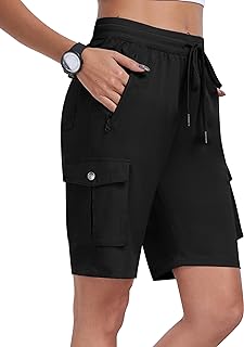 MoFiz Pantaloncini cargo da trekking da donna leggeri ad asciugatura rapida