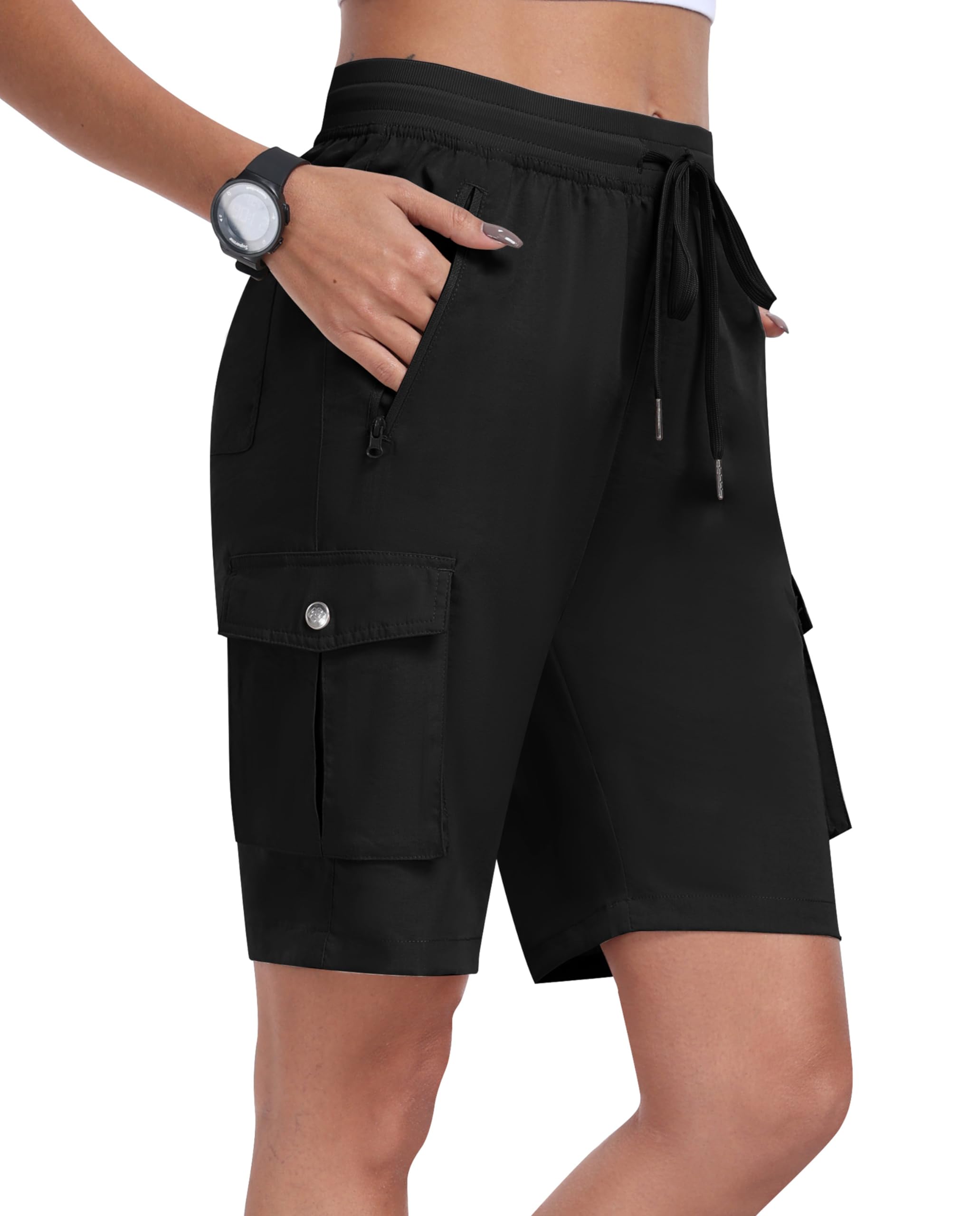 MoFiz Pantaloncini cargo da trekking da donna leggeri ad asciugatura rapida
