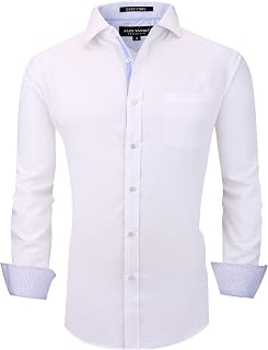 ALEX VANDO Mens Dress Shirts Wrinkle Free Regular Fit Stretch Rayon Button Down Shirt