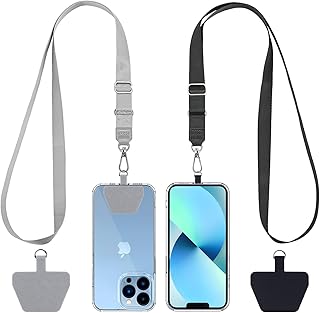 CACOE Phone Lanyard, Black+Gray, 2 Pack