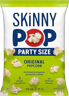 SkinnyPop Popcorn Bag, Original, Party Size Bag, Gluten Free Snacks, 8 oz | Whole Grain Popcorn, Healthy Snacks for Adults, Vegan, Peanut and Tree Nut Free, for Sharing, 8 oz