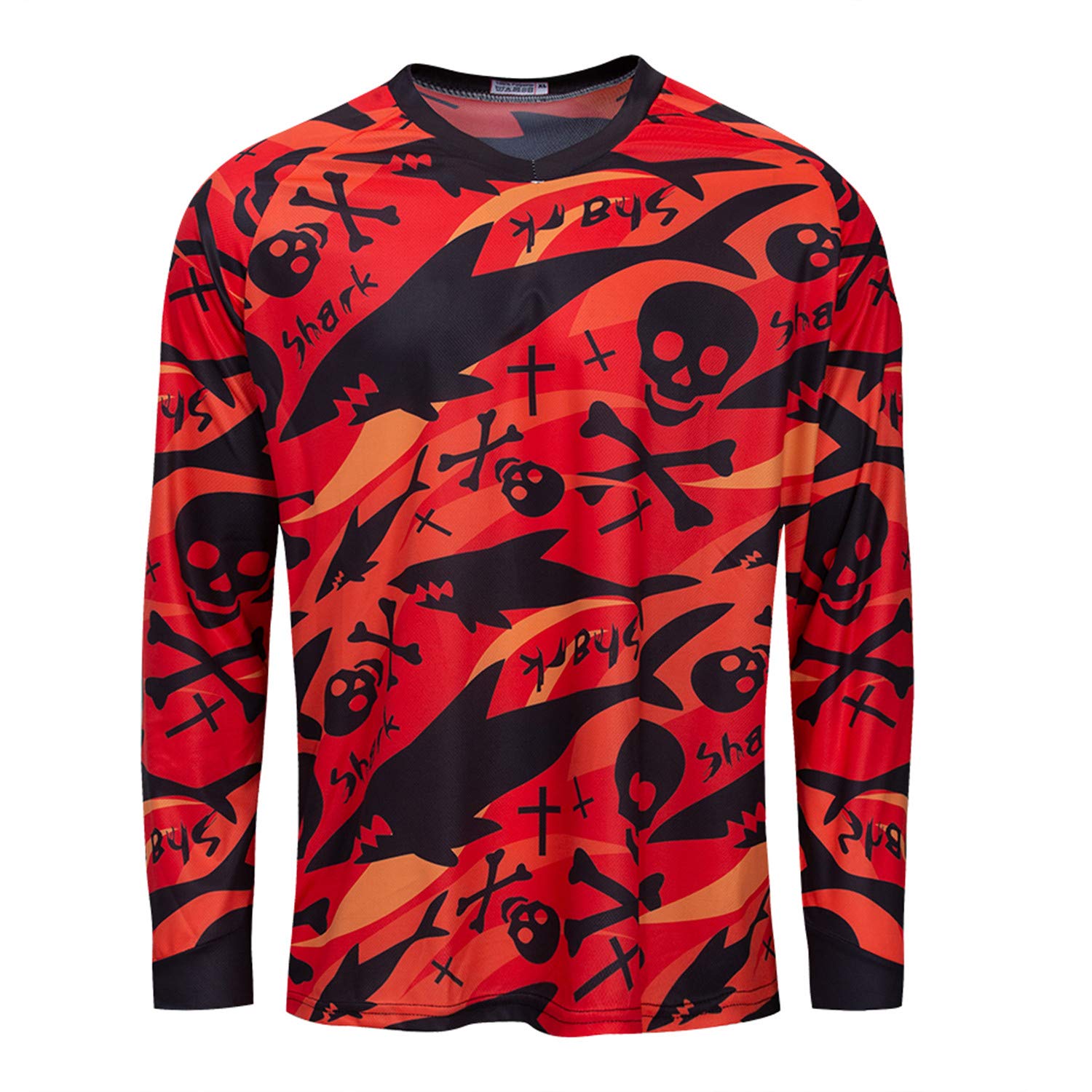 JPOJPO Men's Cycling Jersey MTB Downhill Shirt Long Sleeve Motorcycle Breathable