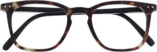 OPULIZE Bex Men Reading Glasses Large Designer Style Tortoiseshell Matte Brown R64-2 +1.00
