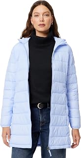 Amazon Essentials Women's Quilted Jacket with Hood, Lightweight and Waterproof (Available in Plus Sizes)