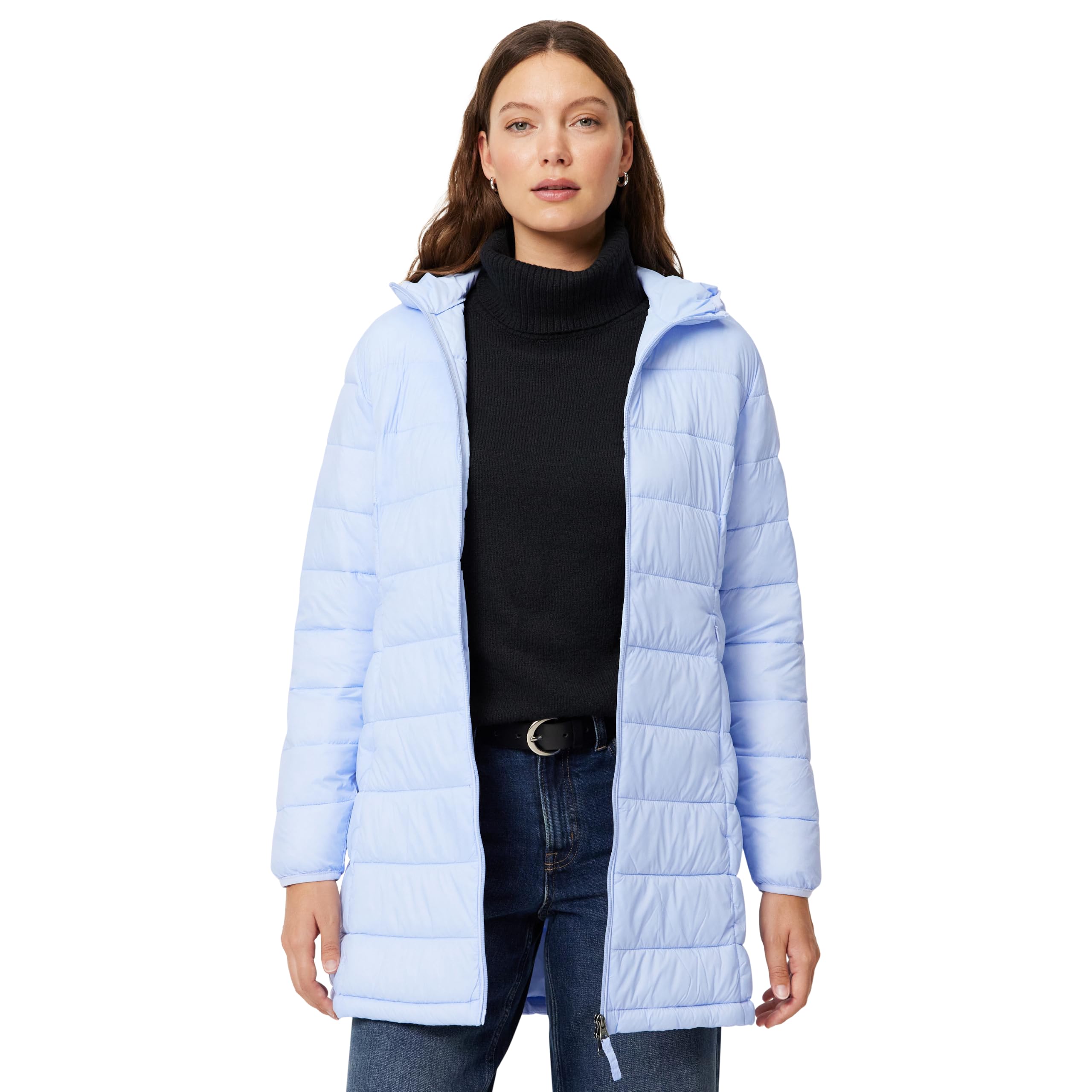 Amazon Essentials Women's Quilted Jacket with Hood, Lightweight and Waterproof (