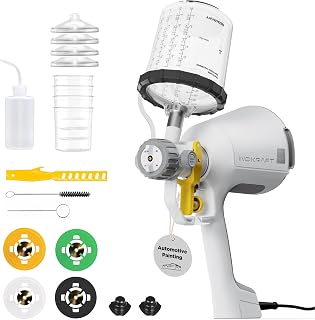 InoKraft Drizzle X Electric Spray Paint Gun for Automotive Spot Refinishing | 800W Compressor-Free Spray Gun with 22oz Cup （Not for 6 oz spray cups）, 1.0/1.3/1.5/1.8 mm Nozzles, 16.4 ft Cord