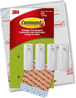 Command Sawtooth Picture Hangers, 4 Frame Hangers and 8 Command Strips, Damage-Free Hanging Sawtooth Frames, No Tools Wall Hook for Home Decor, Holds up to 4 lb