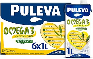 Puleva Omega 3 Original with Proessentia® brik 1L - Box 6 liters | Milk with Omega 3 and Proessentia, helps the normal functioning of the heart. Enriched with vitamins A, D and E. Pack 6x1L.