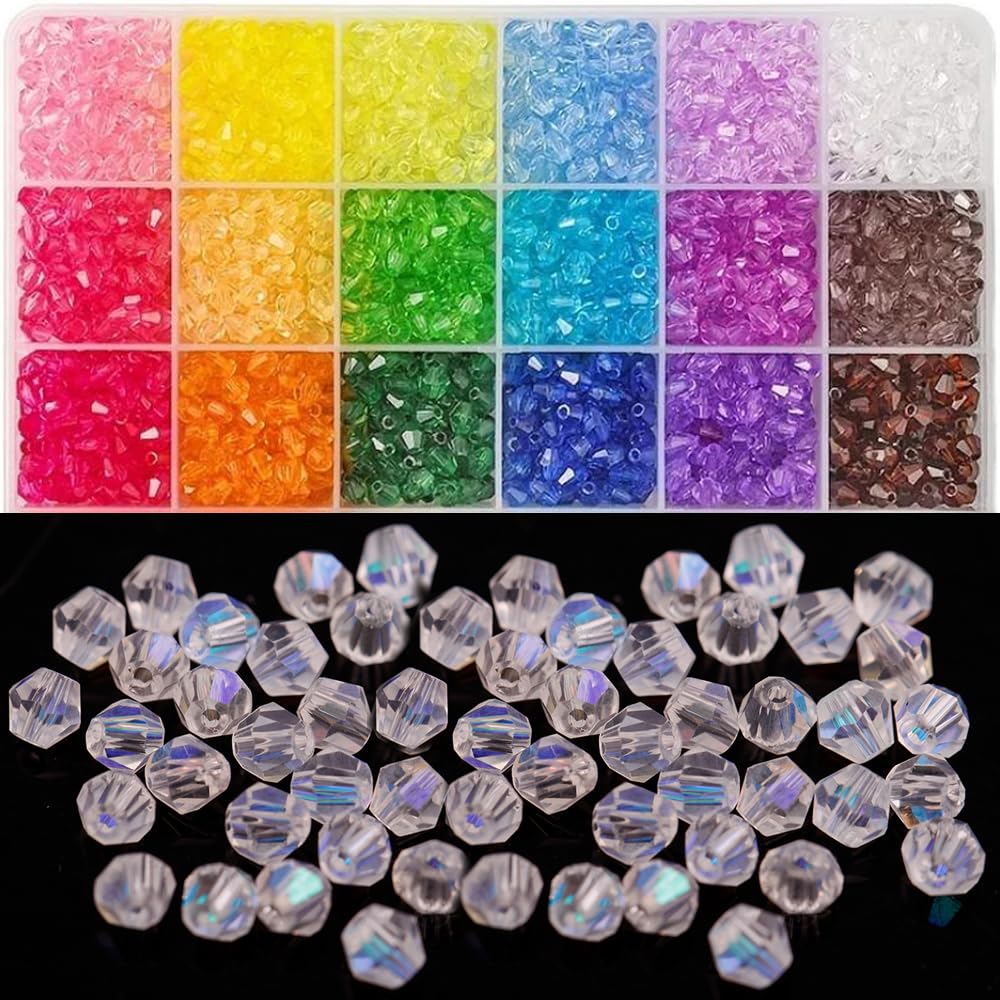 100pcs Colorful Bicone Bead Necklace Jewelry Making DIY Accessories Solid Color 