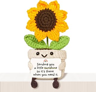 Get Well Soon Gifts for Women, Handmade Positive Sunflower Crochet Decor | Sending Sunshine Gift, Get Well Gifts for Women After Surgery, Thinking of You Gifts, Surgery Recovery Present