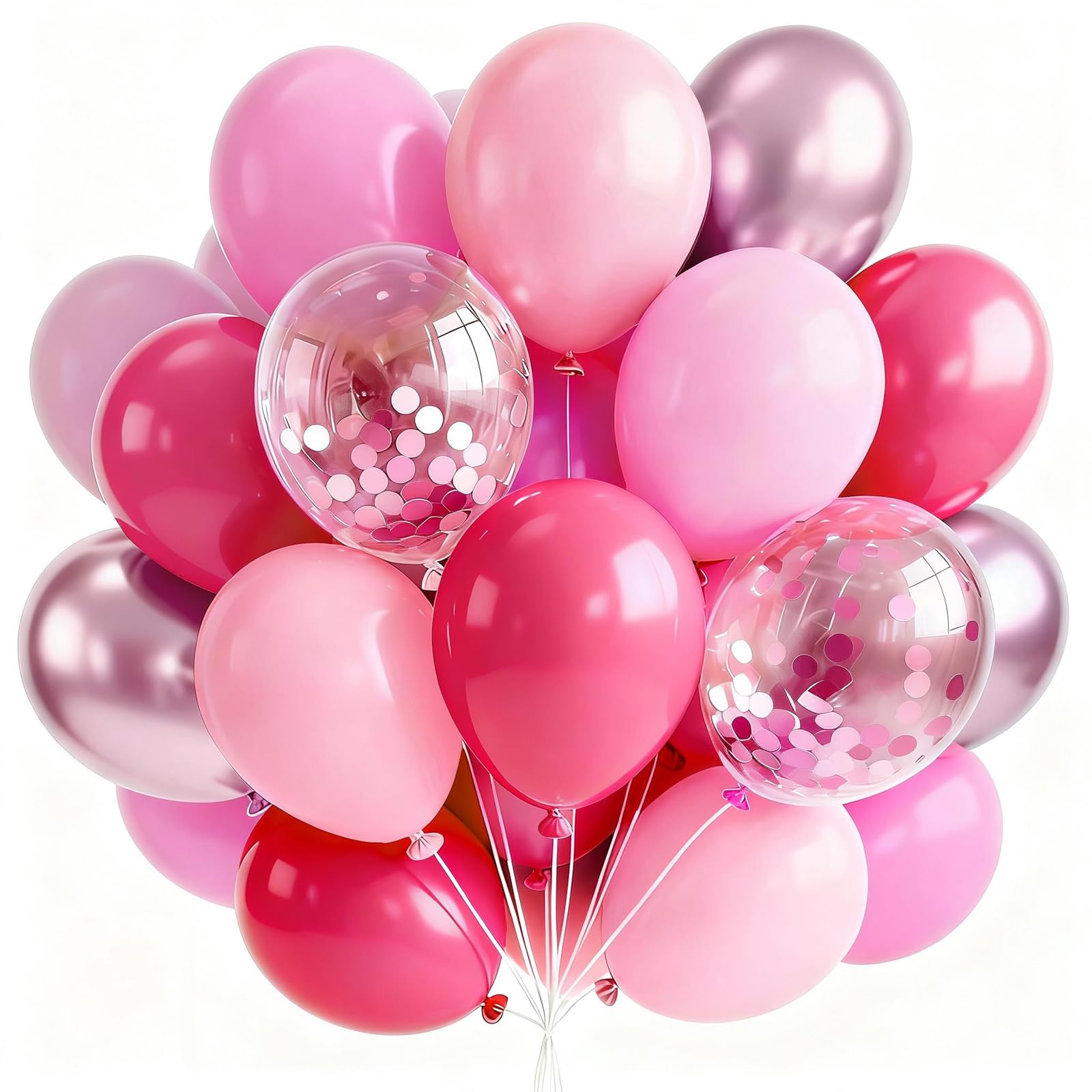 PartyWoo Hot Pink Balloons 66pcs 12 Inch Magenta Fuchsia Latex Balloons | Pearl 
