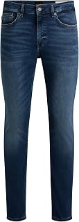 BOSS Mens Delaware BC-L-P Blue Slim-fit Jeans in Super-Stretch Denim
