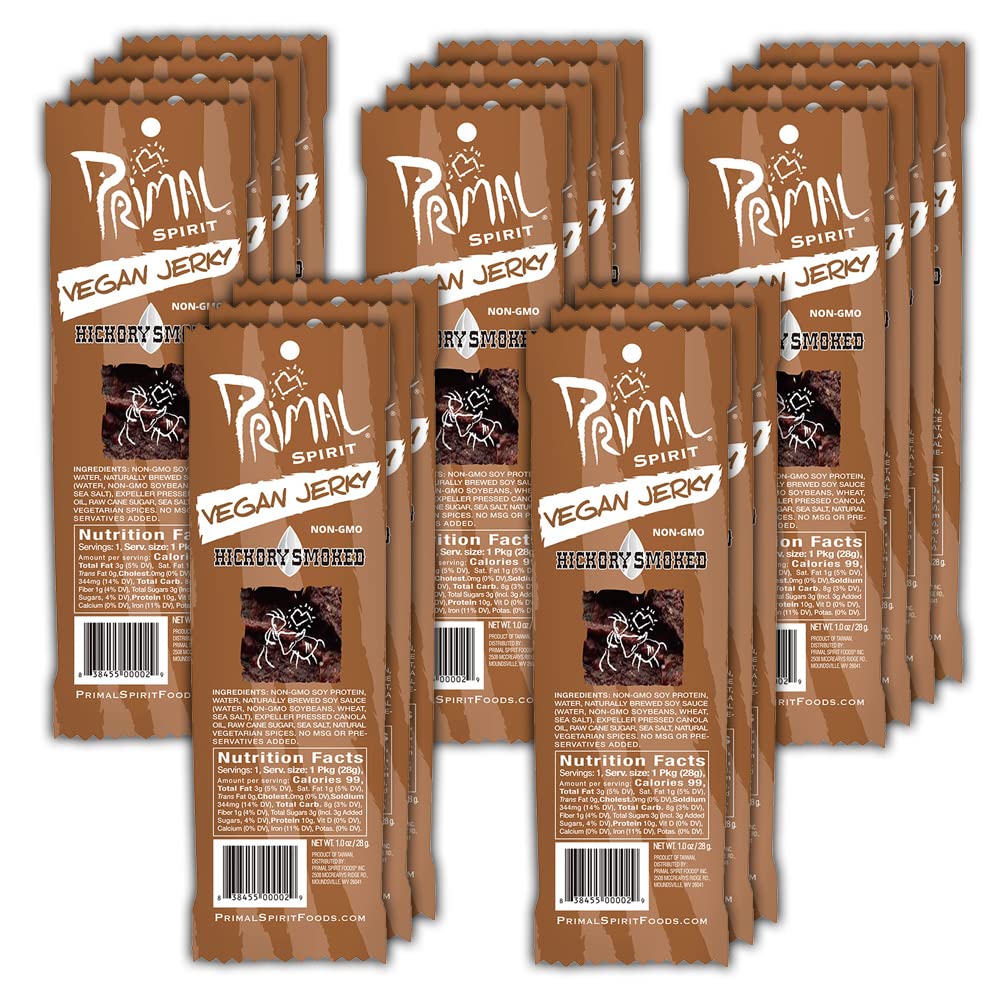 Primal Spirit Vegan Jerky – “Classic Flavor” – Hickory Smoked, 10 g. Plant Based