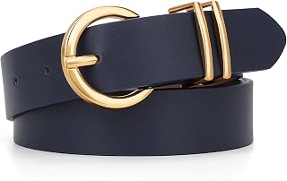 JASGOOD Women's Fashion Belt Leather Belt Adjustable Belt with Gold Buckle for Jeans Trousers Dresses
