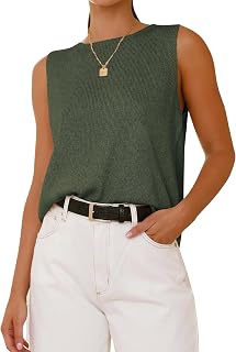 BTFBM Sleeveless Sweater Tops for Women Casual