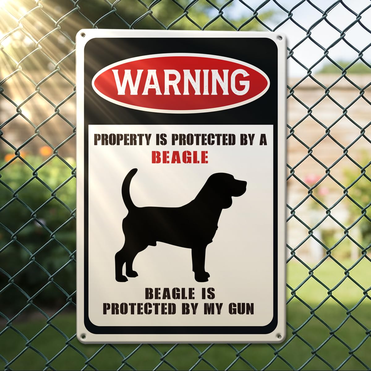 Beagle Metal Warning Sign Funny Dog Lovers Gifts for Women Men Retro Wall Decor 