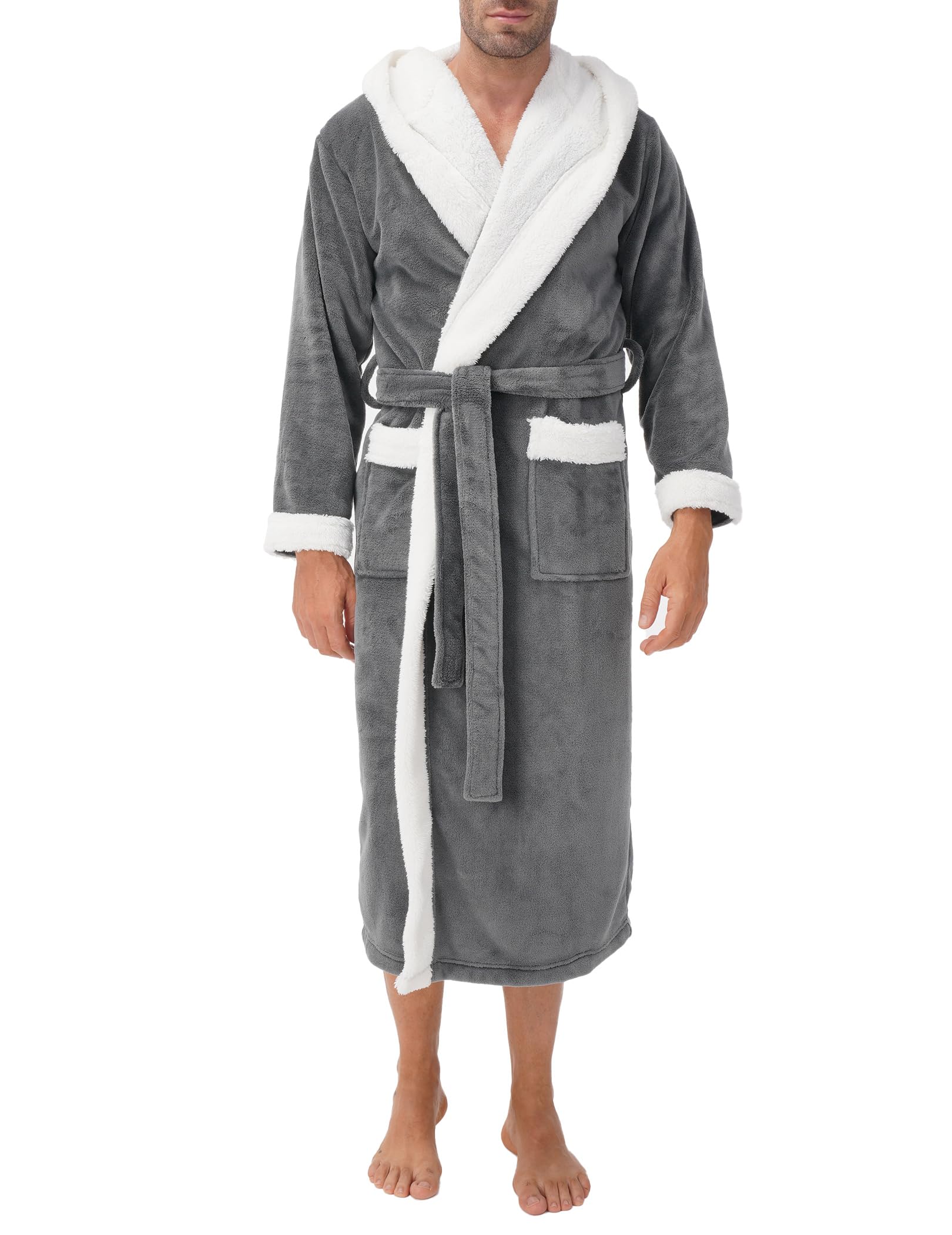 DAVID ARCHY Mens Soft Fleece Long Bath Robe