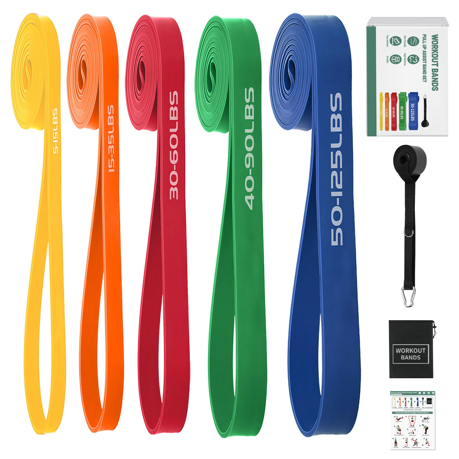 Resistance Bands,Exercise Bands,Workout Bands,Resistance Bands Set for Legs,Pull