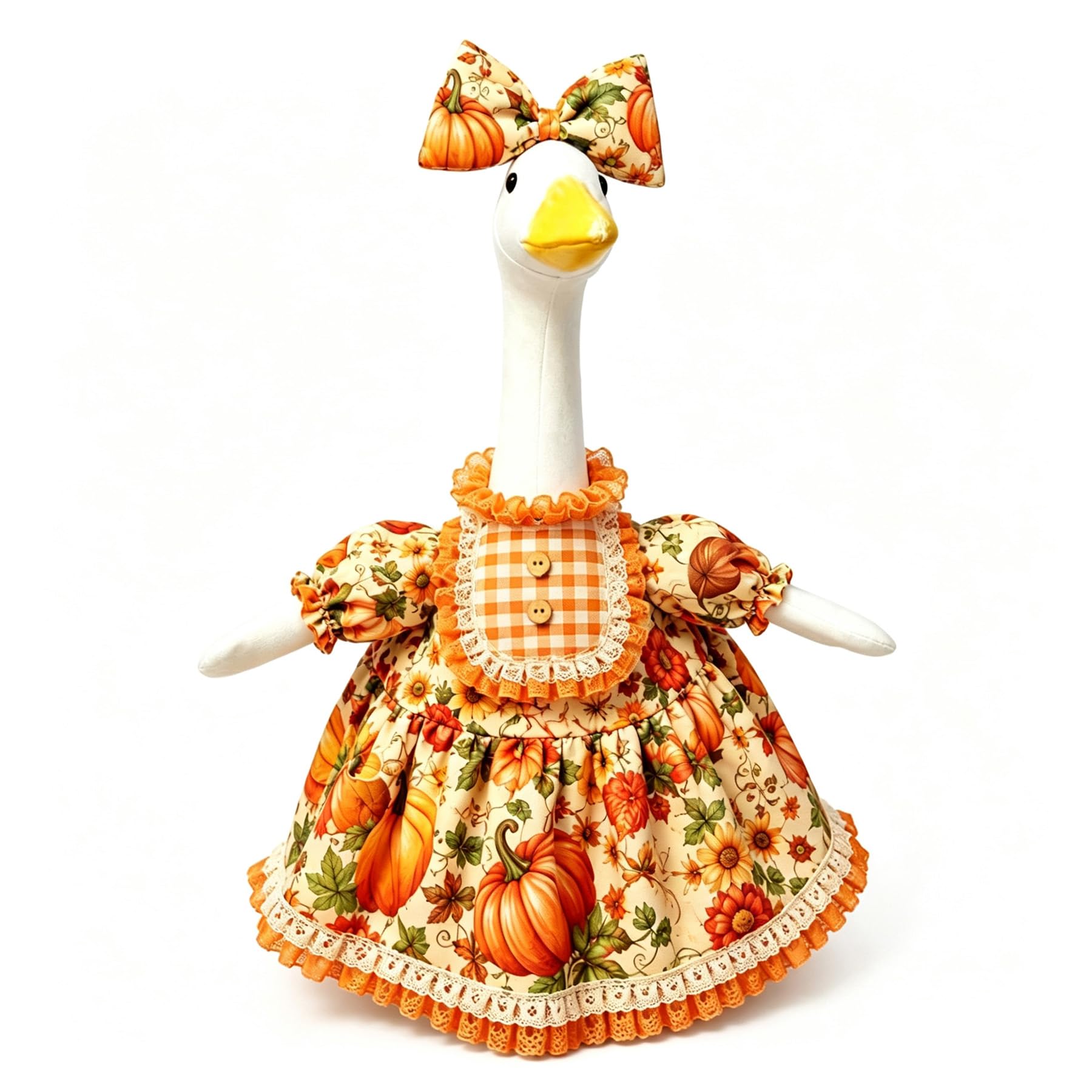 Fall Pumpkin Porch Goose Outfit Dress for 23 Inch Goose Statue, Thanksgiving Cos